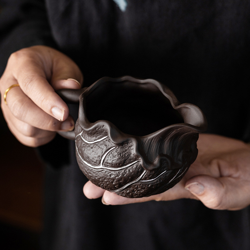 Silver-Embellished Lotus-Themed Yixing Zisha Tea Set 56