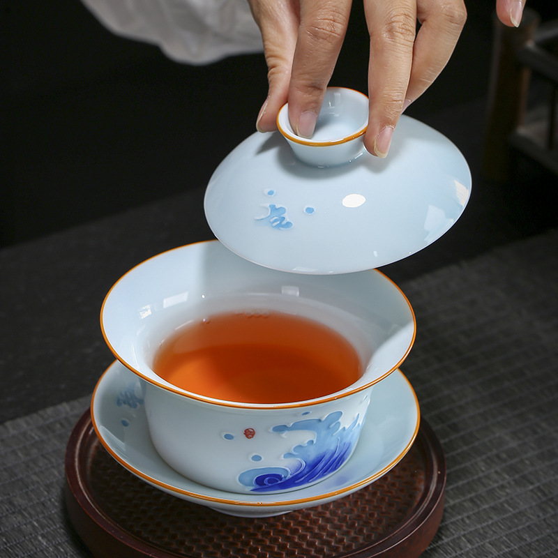 Hand-Painted Ceramic Tea-Steeping Bowl 35