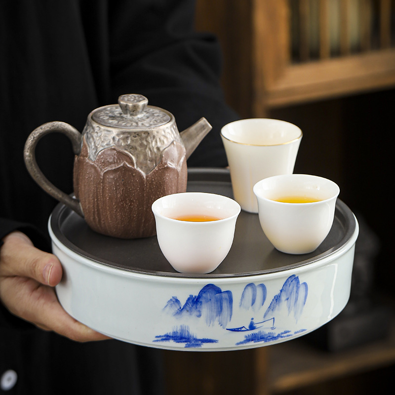 Hand-Painted Underglaze Ceramic Tea Tray 36