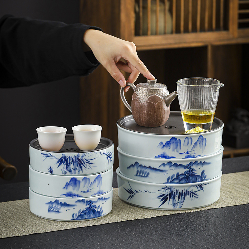Hand-Painted Underglaze Ceramic Tea Tray 36