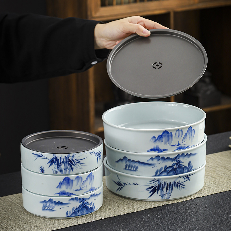 Hand-Painted Underglaze Ceramic Tea Tray 36