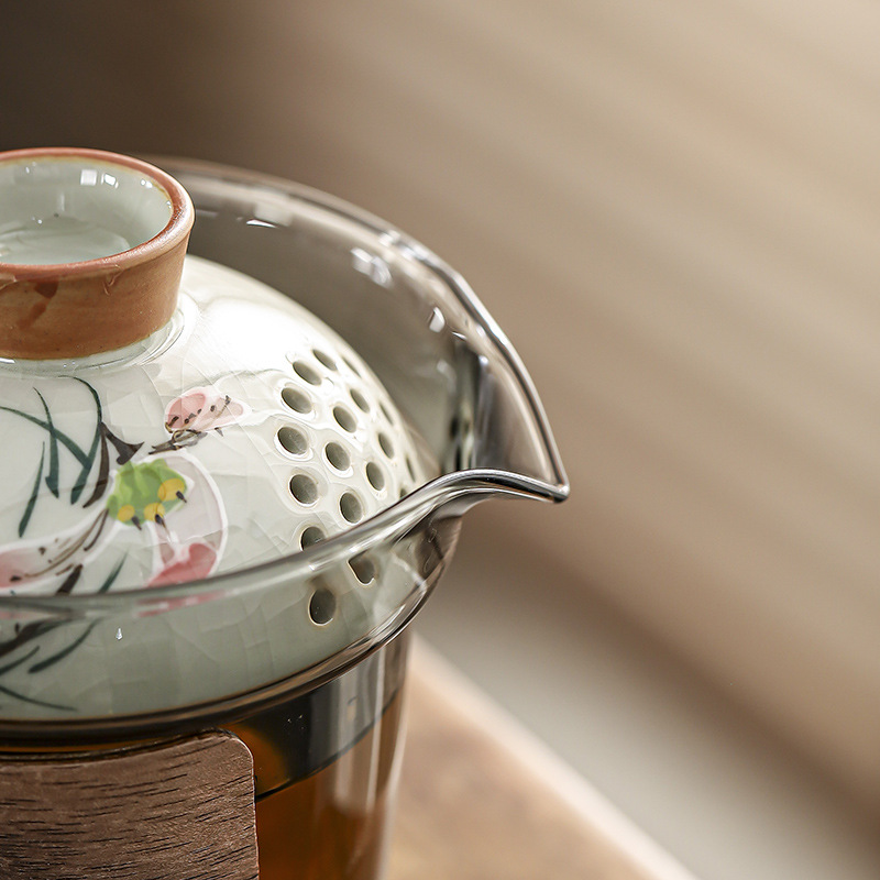 Hand-Painted Underglaze Crackle-Glazed Teacup 40