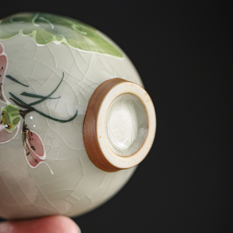 Hand-Painted Underglaze Crackle-Glazed Teacup 40