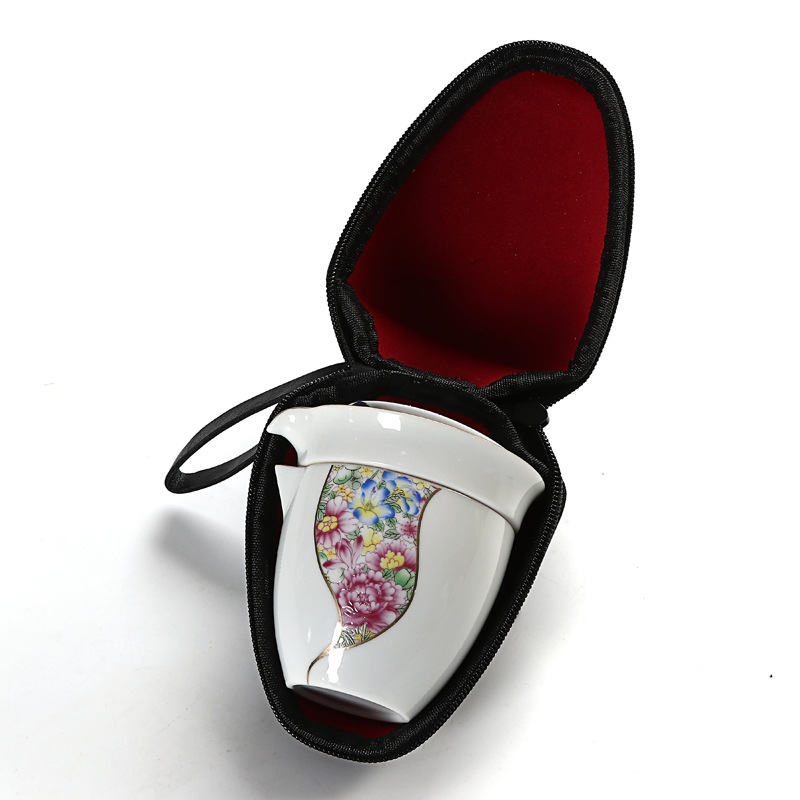 Gold-Embellished Portable Travel Quick-Brew Cup 12