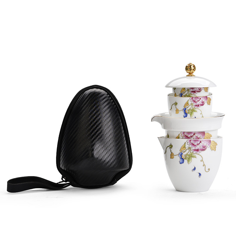 Gold-Embellished Portable Travel Quick-Brew Cup 12