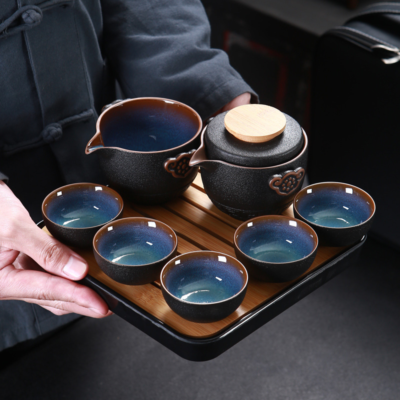 Home Tea Set: Black Pottery Gongfu Tea Ware 10