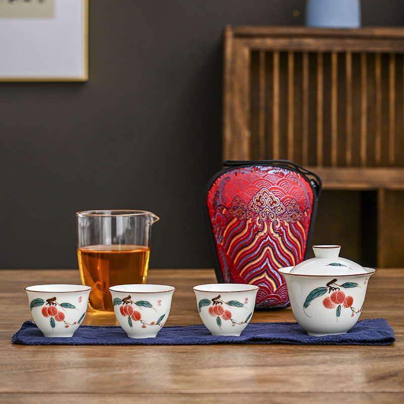 Travel Tea Set: One Gaiwan, Three Cups 8